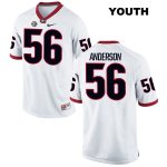 Youth Georgia Bulldogs NCAA #56 Adam Anderson Nike Stitched White Authentic College Football Jersey ARG0154IR